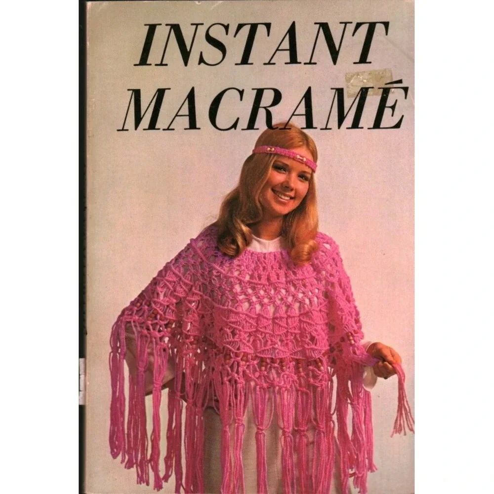 Vintage Instant Macrame Instruction Booklet 1970s Boho Craft Patterns Guide